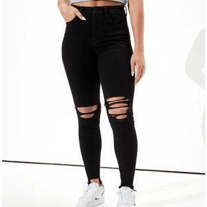 American Eagle dream jeans black with rips